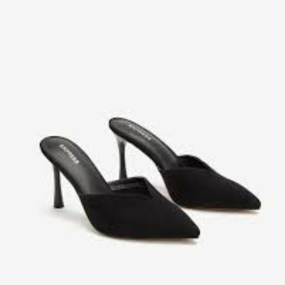 Stylish Suede Heeled Mules